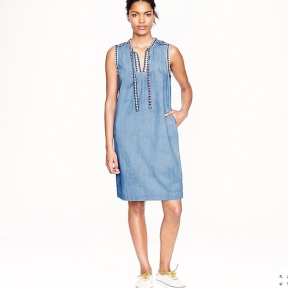 J.CREW Denim Washed Chambray Dress Sz 000 - Picture 4 of 4